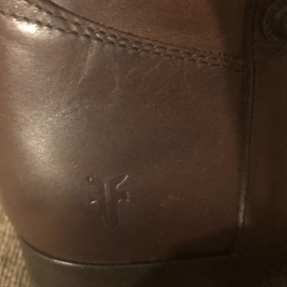 Frye-Melissa tab tall riding boots / color redwood - Picture 5 of 6